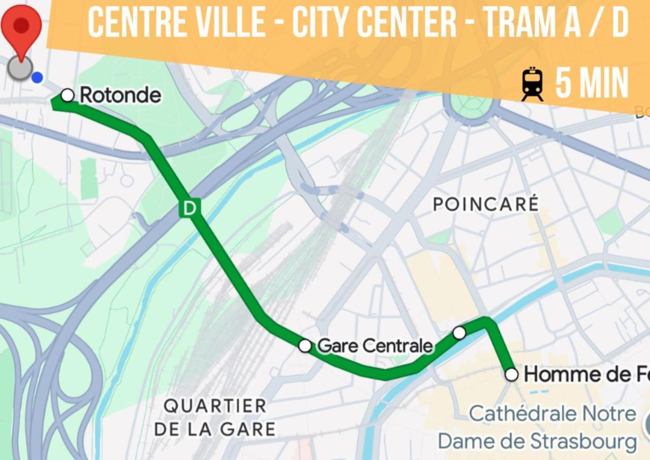 Lit Rond Tres Grand Et Confortable - Garage Possible Ou Parking Gratuit Rue - Gare 2 Min Et Ville 4 Min En Tram - Ciel Etoile - Netflix Videoprojecteur - Luxe Et Evasion Strasbourg Exteriör bild